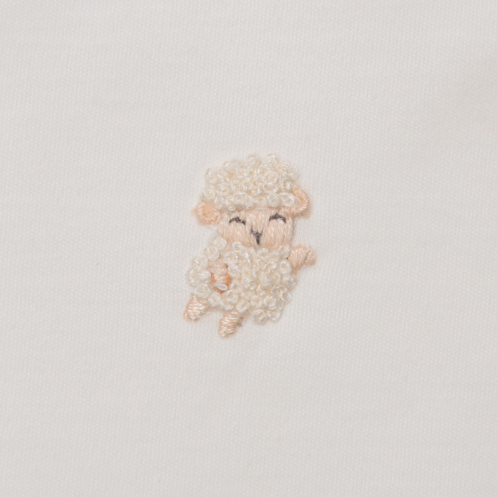 Set Babero y Babita Crema - Oveja