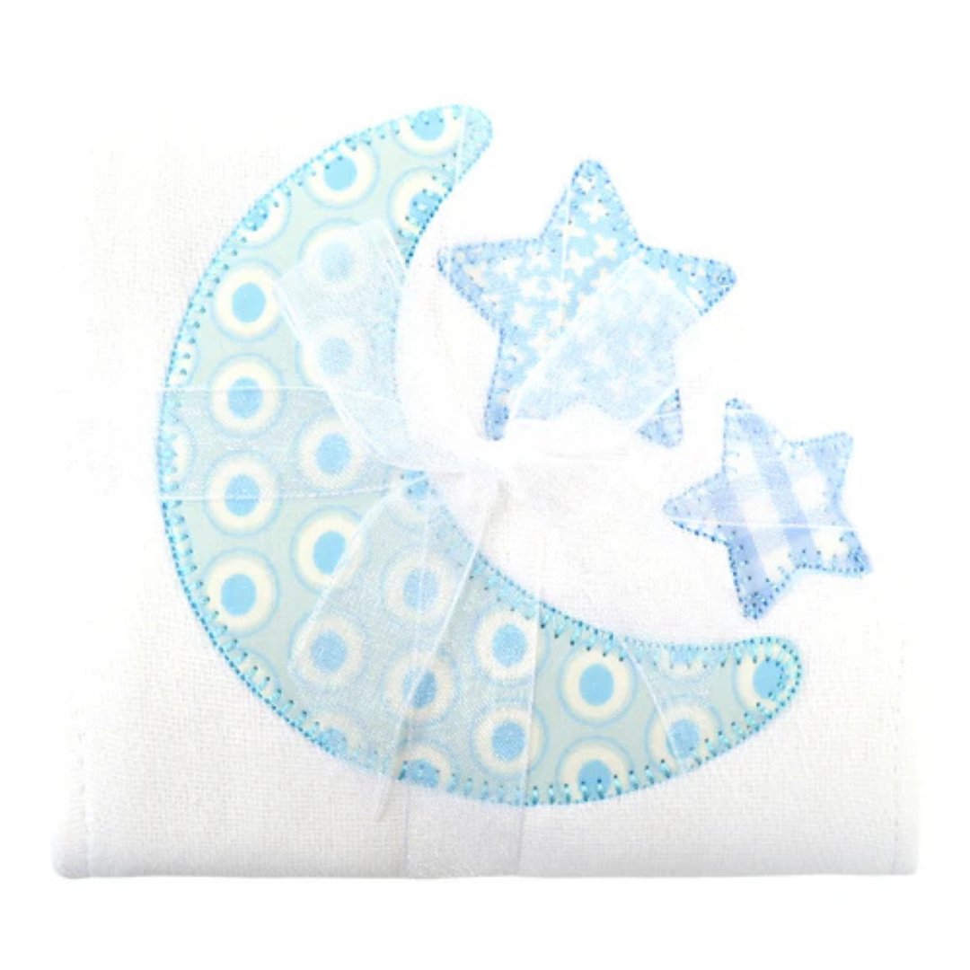 Single Burp Cloth Blue Lullaby