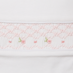 Set Babero y Babita Blanco Nido Rosado/Flores