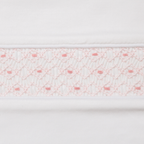 Set Babero y Babita Blanco Nido de Abeja Vertical Rosado