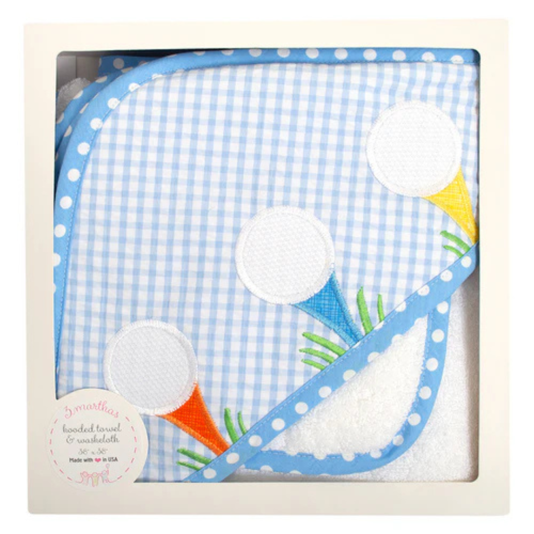 Boxed Towel Blue Golf