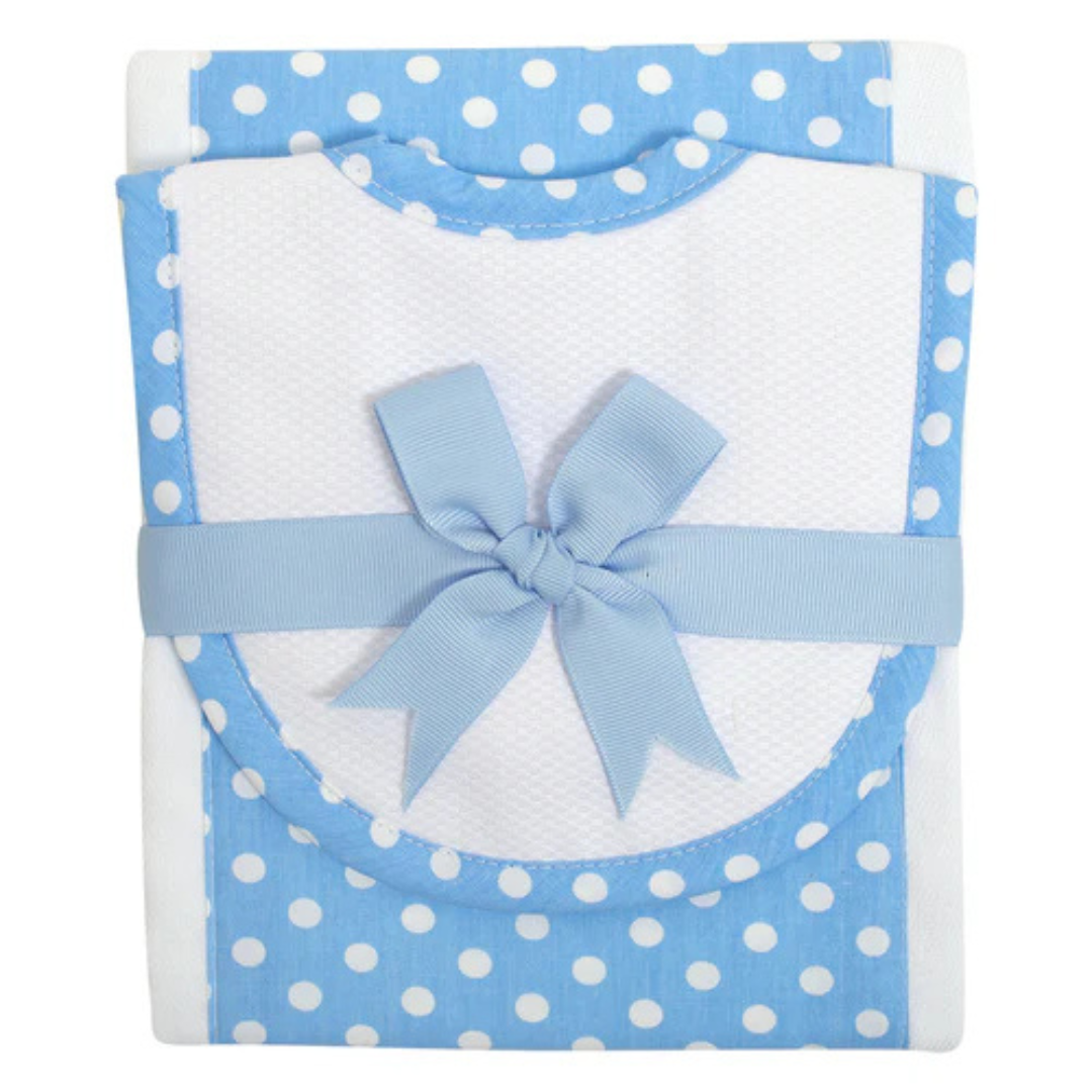 Burp/Drooler Set Blue Golf Trim