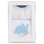 Boxed Burp/Bib Set Blue Bunny
