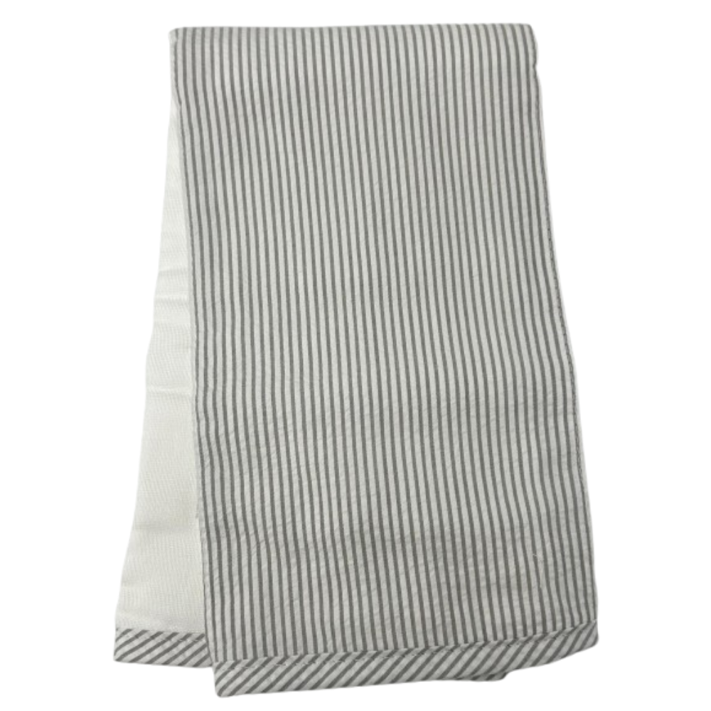 Fabric Burp Gray Seersucker Stripe