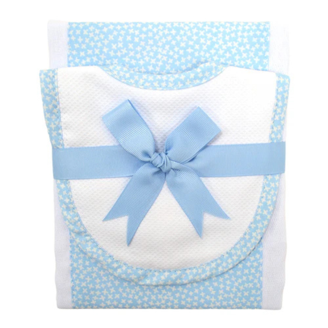 Burp/Drooler Set Blue Lullaby