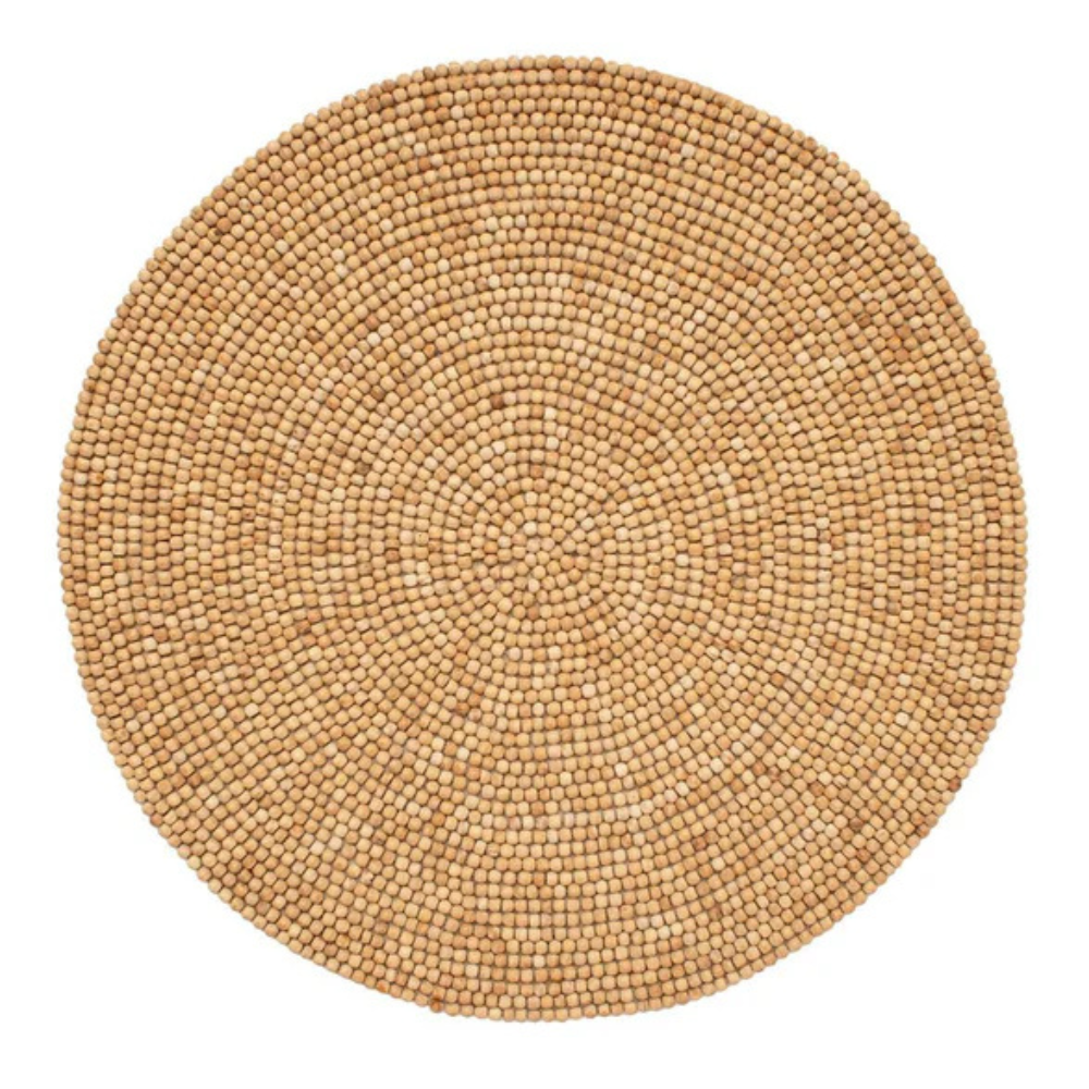Placemat Wood Round Natural Set of 12