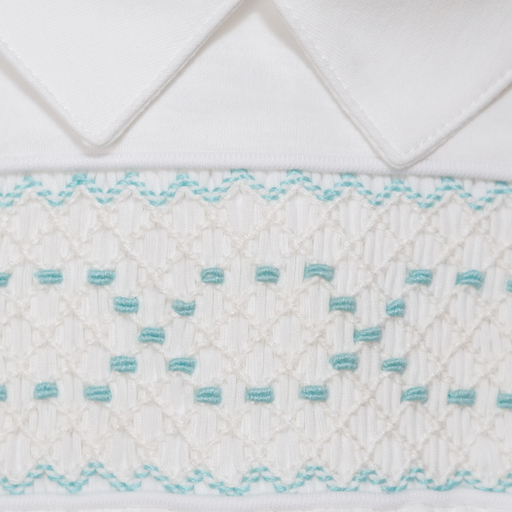 Bombacho Blanco Nido de Abeja Menta