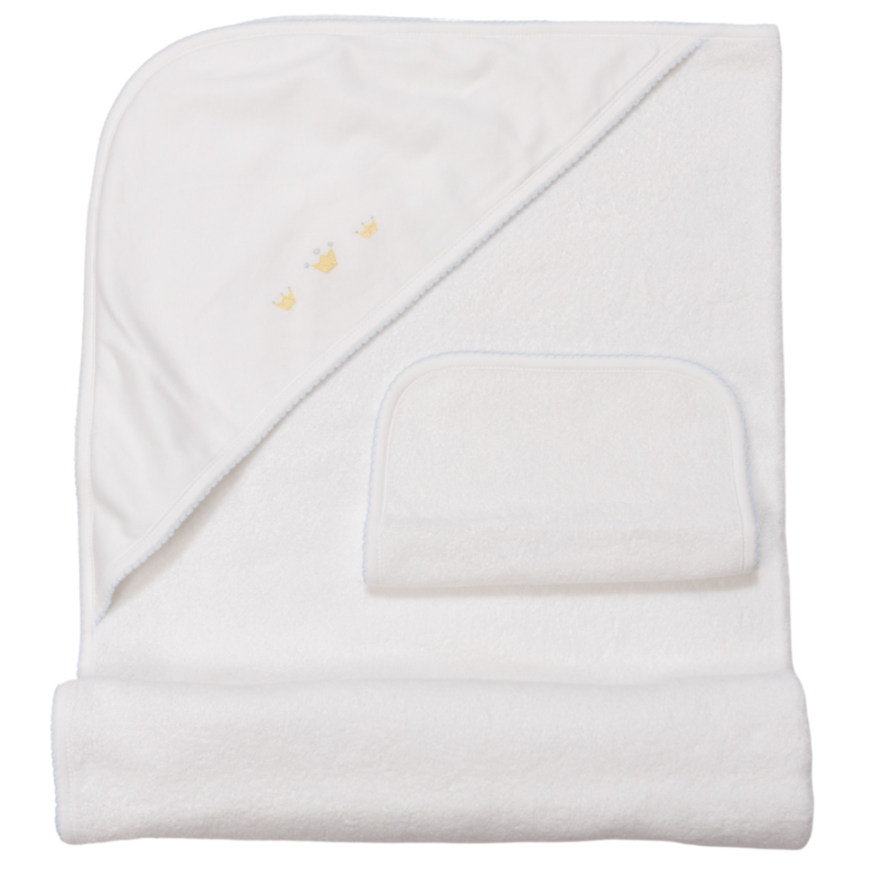 Set de Toalla Blanco y Celeste - Corona