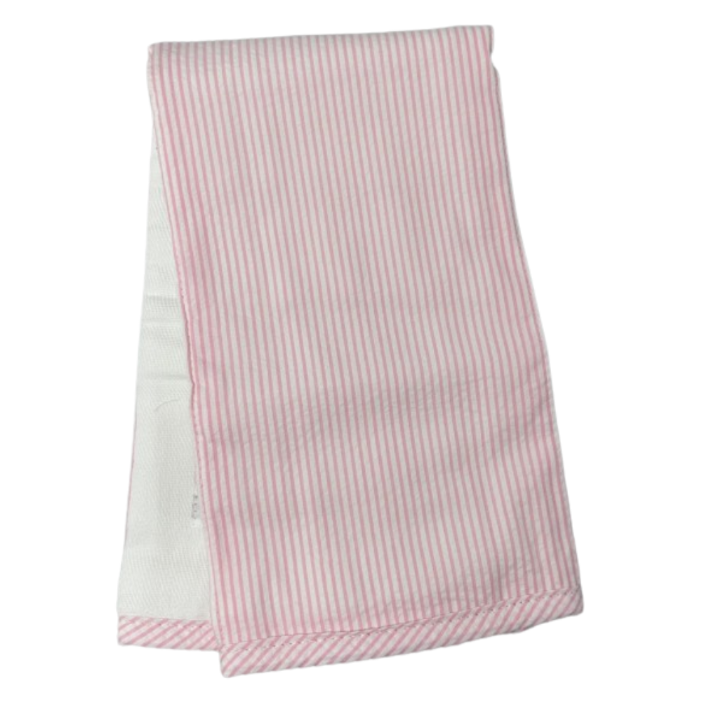 Fabric Burp Pink Seersucker Stripe