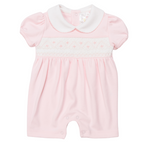 Romper Rosado Nido de Abeja Blanco