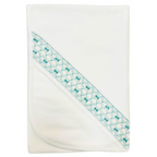 Manta Blanco Nido de Abeja Menta Lazos