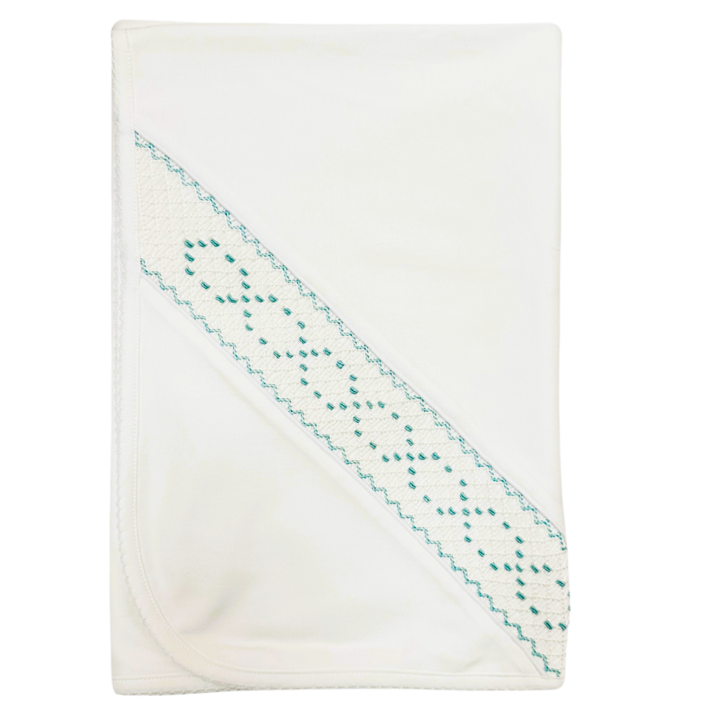 Manta Blanco Nido de Abeja Menta