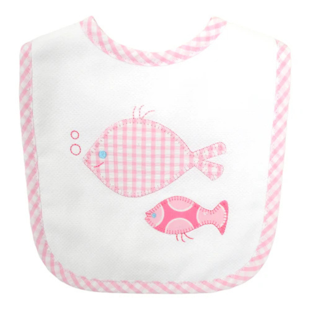 Feeding Bib Pink Fish School