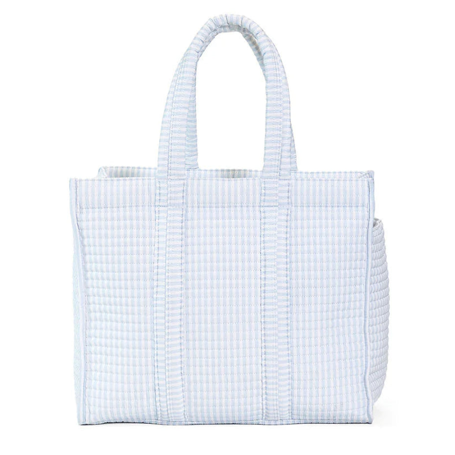 Quilted Go Go Tote - Pimlico Stripe Blue