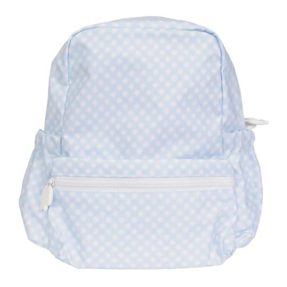 The Backpack Large - Blue Gingham