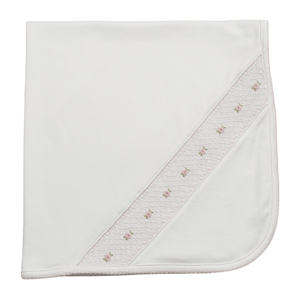 Manta Blanca Smock Flores