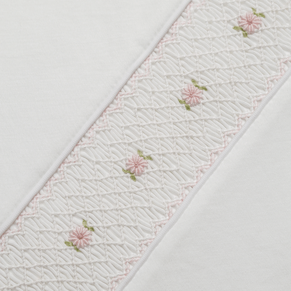 Manta Blanca Smock Flores