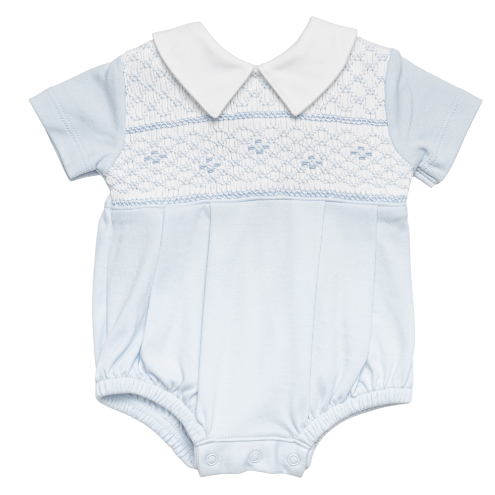 Bombacho Celeste Smock Blanco