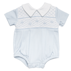 Bombacho Celeste Smock Blanco