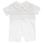 Enterizo Corto Blanco/Beige Smock
