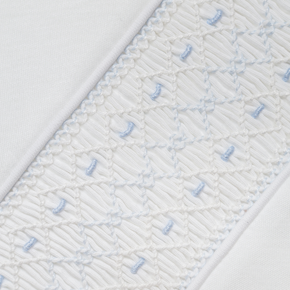 Manta Blanca Nido de Abeja Celeste/Bco