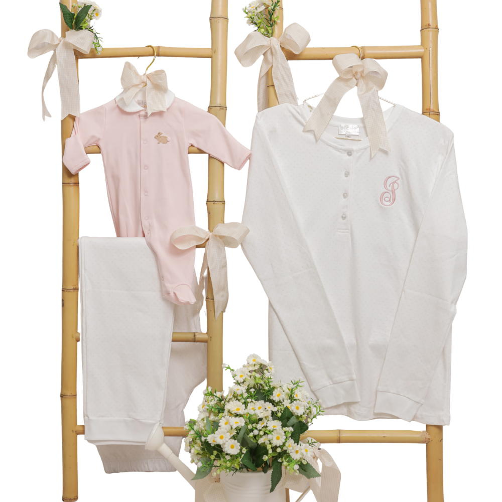 Set Pijama Mamá Puntos Rosados
