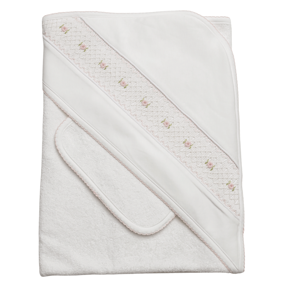 Set de Toalla Blanca Smock - Flores