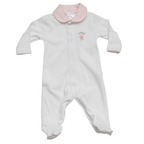 Enterizo Blanco Cuello Broche - Flores