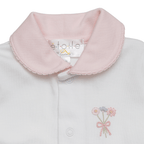 Enterizo Blanco Cuello Broche - Flores