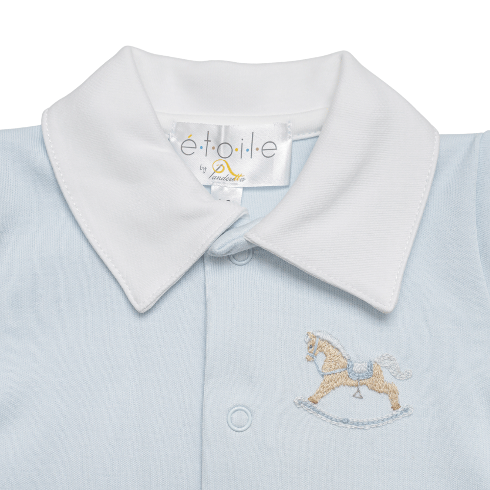 Enterizo Celeste Cuello Broche - Caballo