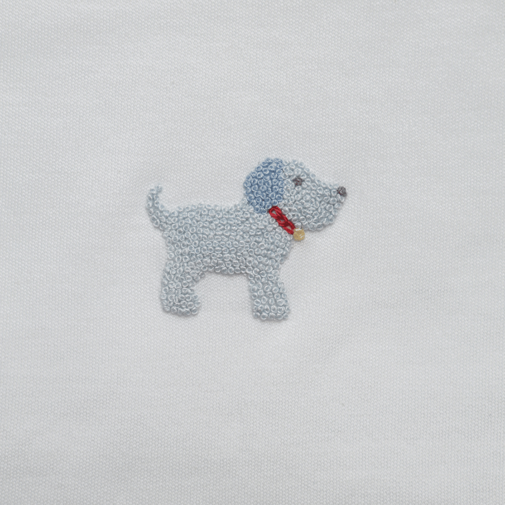 Set Babero y Babita Blanco - Perrito