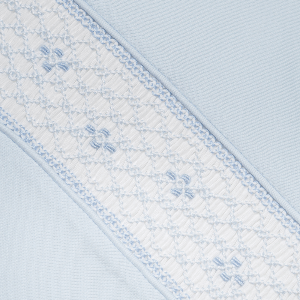 Set de Toalla Celeste Smock Blanco