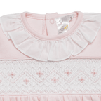 Enterizo Rosado Cuello Blanco Ruchado Alma - Smock