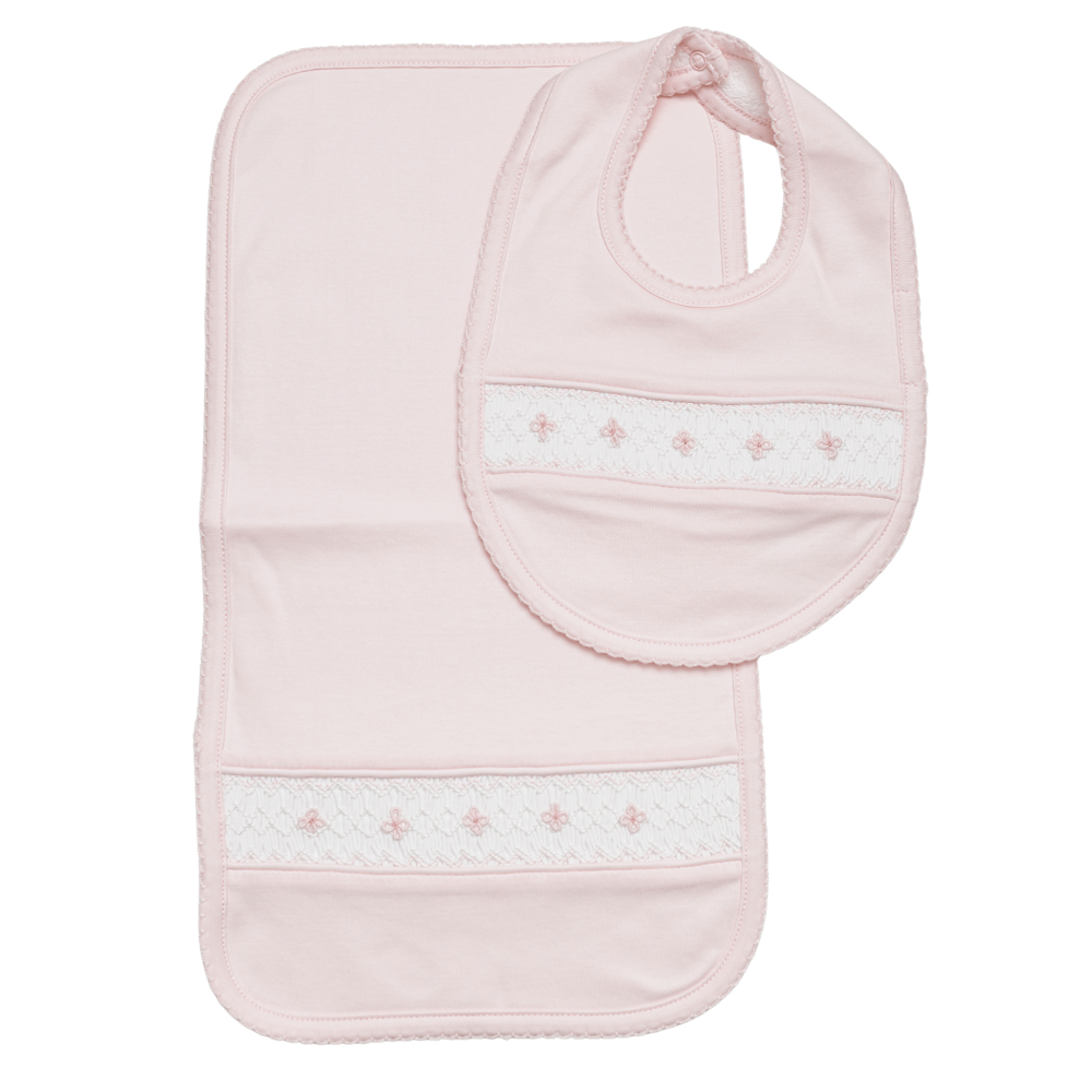 Set Babero y Babita Rosado - Alma Smock