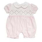 Enterizo Rosado Corto Smock Trellis