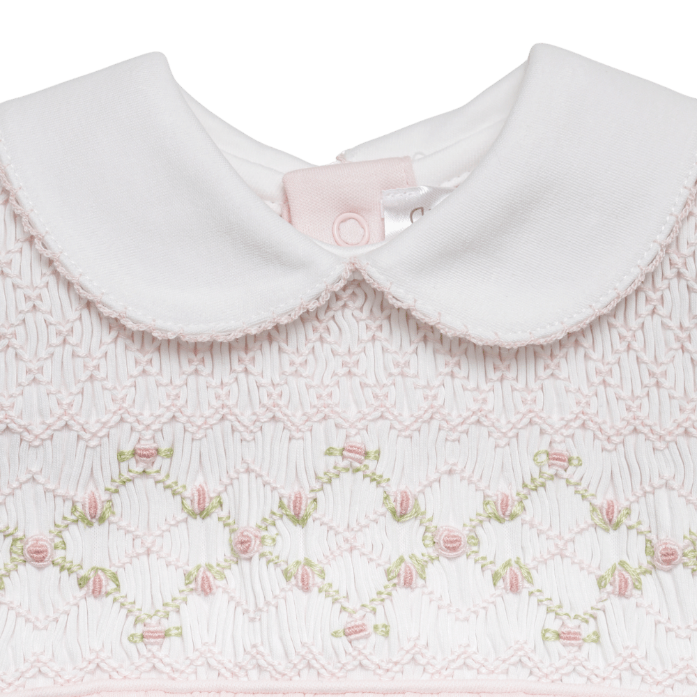 Enterizo Rosado Corto Smock Trellis