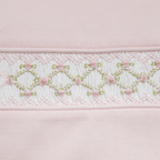 Set Babero y Babita Rosado Smock Trellis