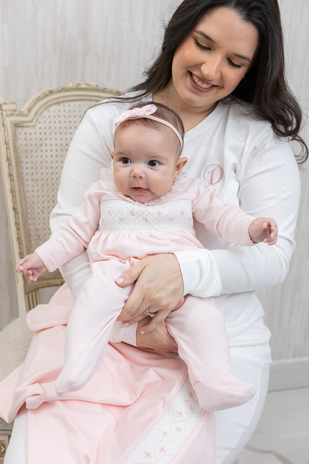 Set Pijama Mamá Puntos Rosados