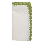 Napkin Shell Edge White/Green Set of 12