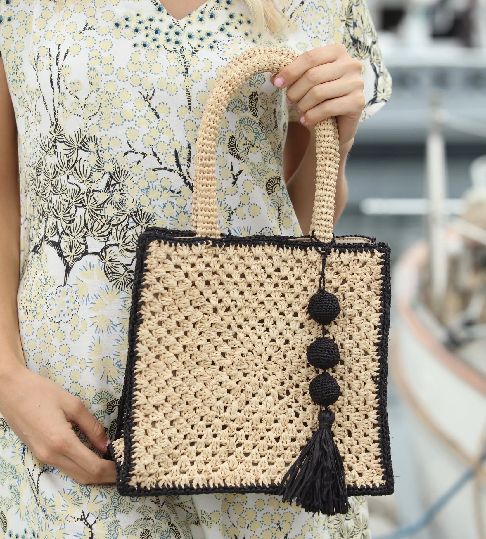 Kimba Crochet Natural with Black