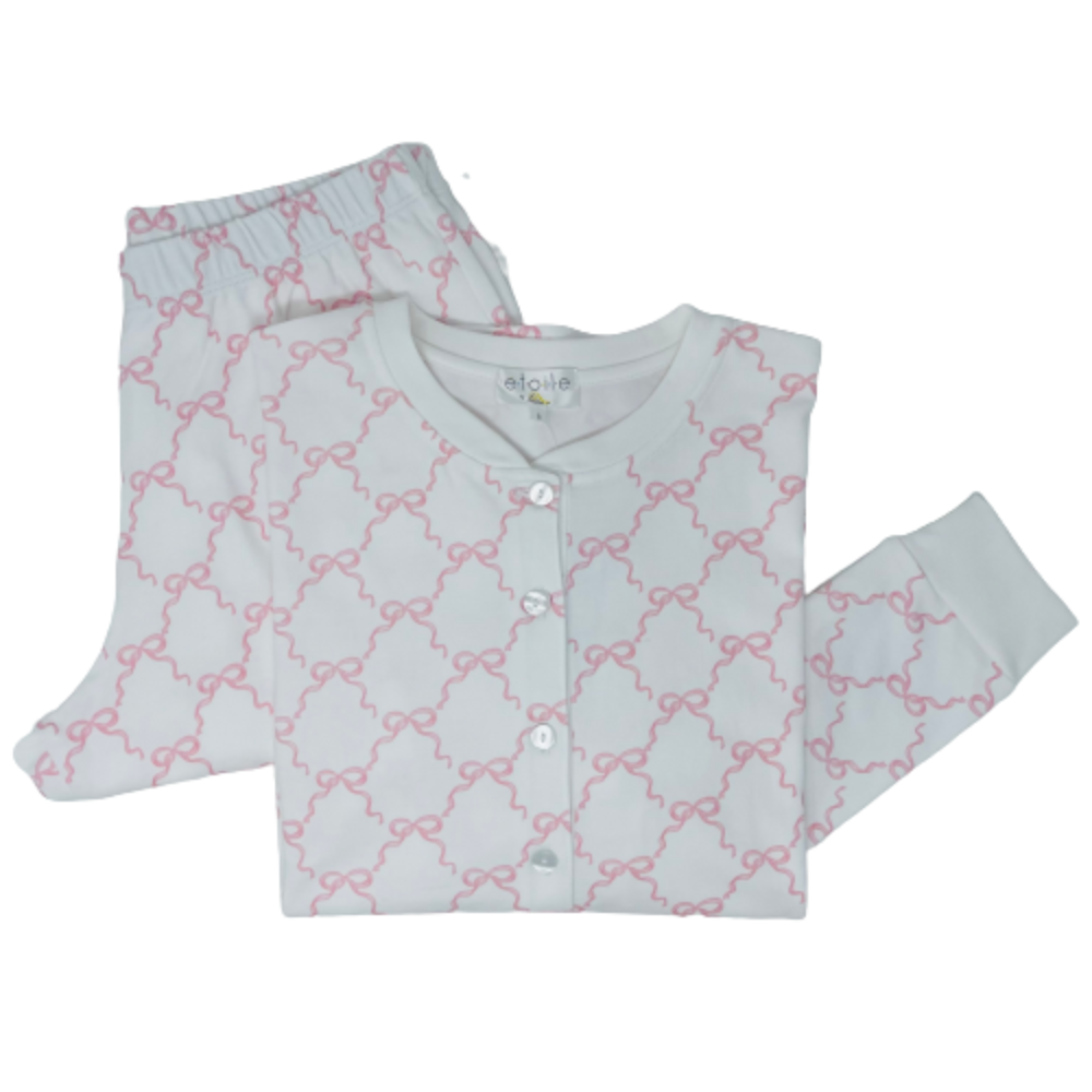 Set Pijama Mamá Estampado - Lazos Rosados