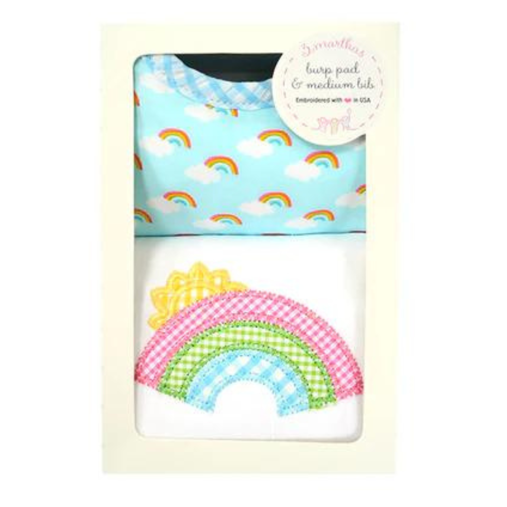 Boxed Burp/Bib Set Rainbow