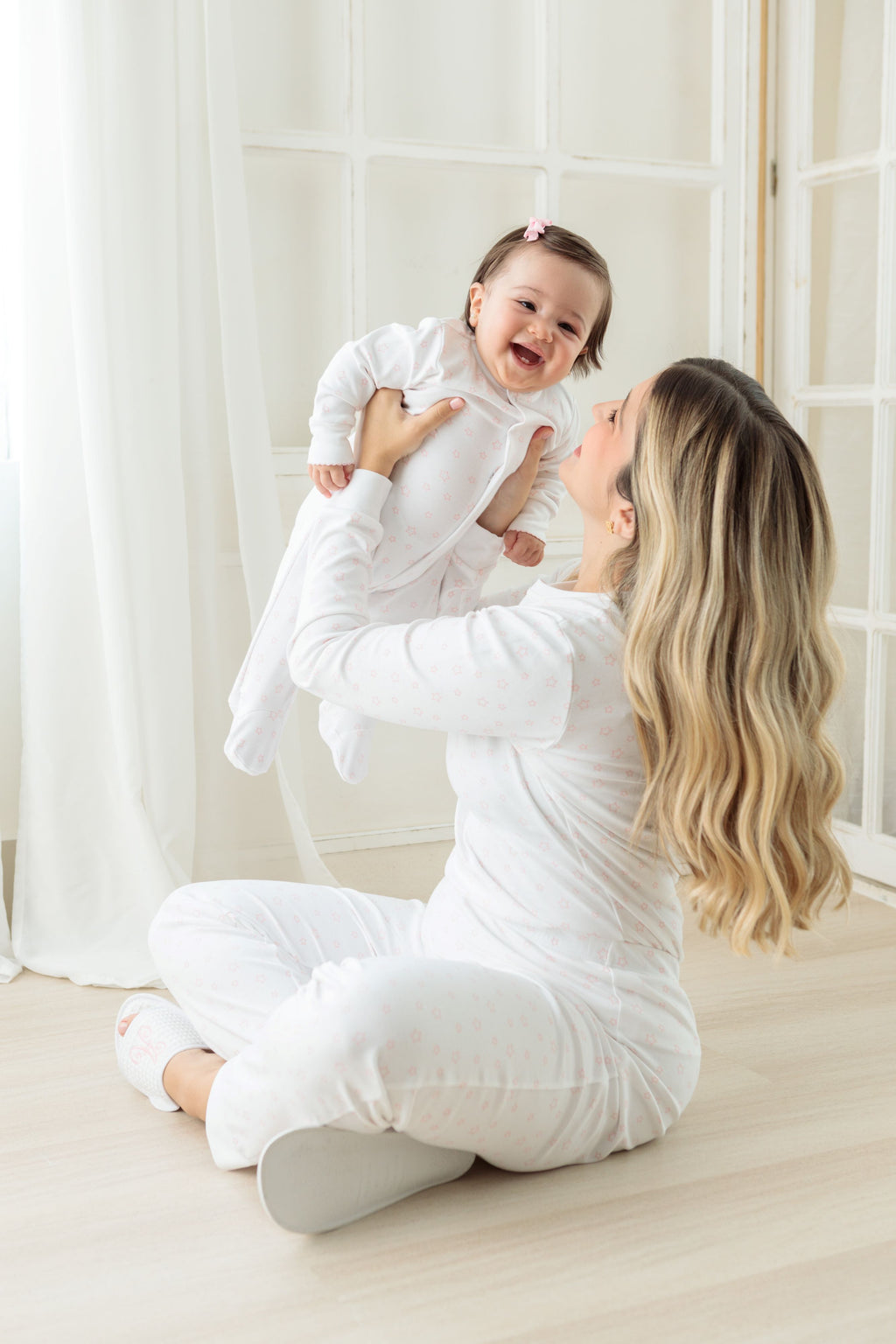 Set Pijama Mamá Estampado - Estrellas Rosadas