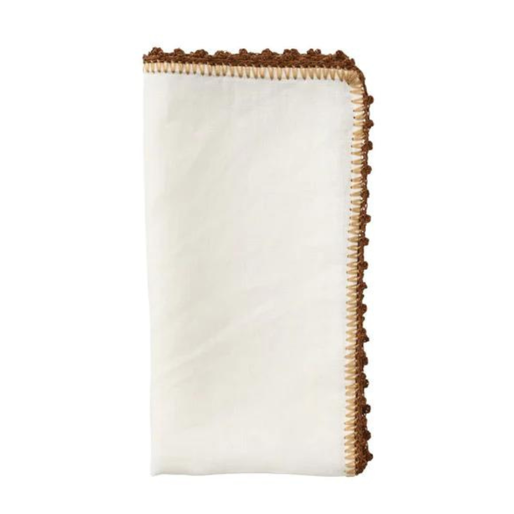 Napkin - Knotted Edge White/Natural
