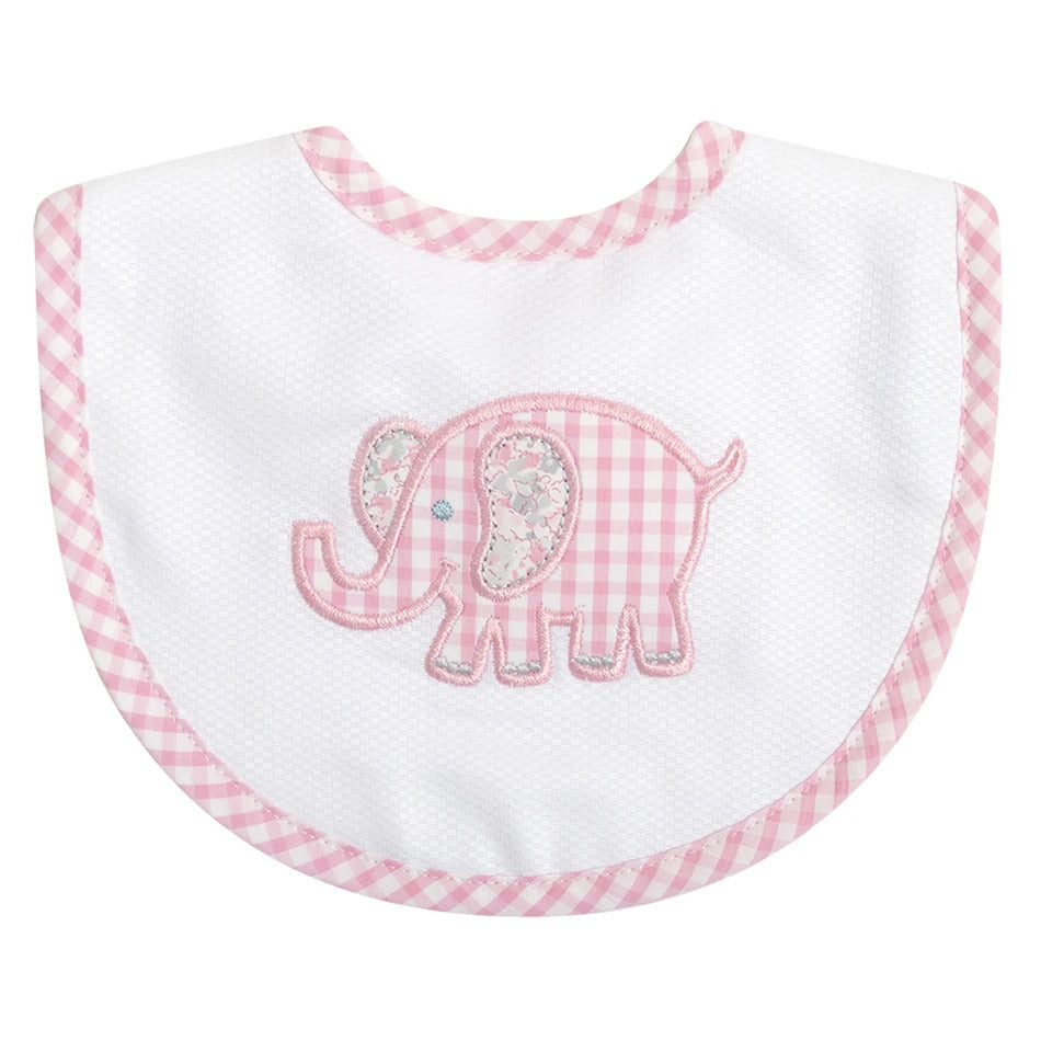 Medium Bib Pink Elephant | Baberos | Panderetta Bordados