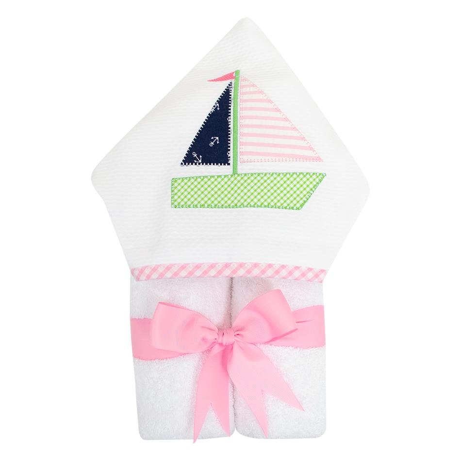 Everykid Towel Pink Sailboat | Toallas | Panderetta Bordados