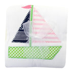 Single Burp Cloth Pink Sailboat | Baberos | Panderetta Bordados