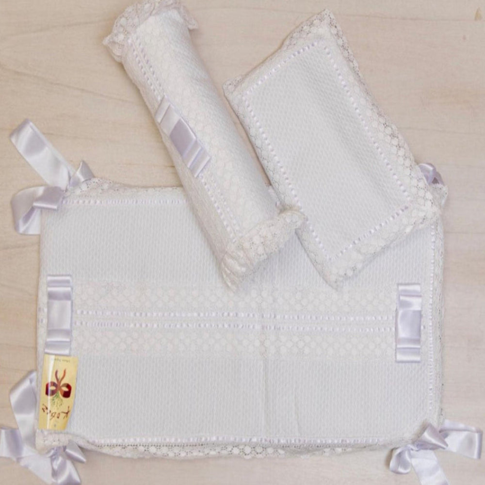 Set De Hospital Blanco Encaje Blanco | Set de Hospital | Panderetta Bordados