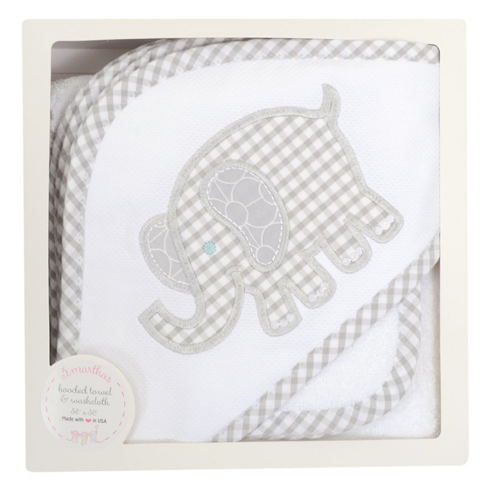 Boxed Towel Gray Elephant
