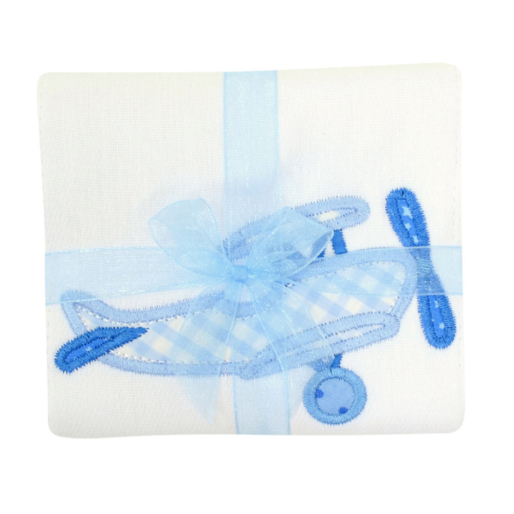 Single Burp Cloth Blue Plane